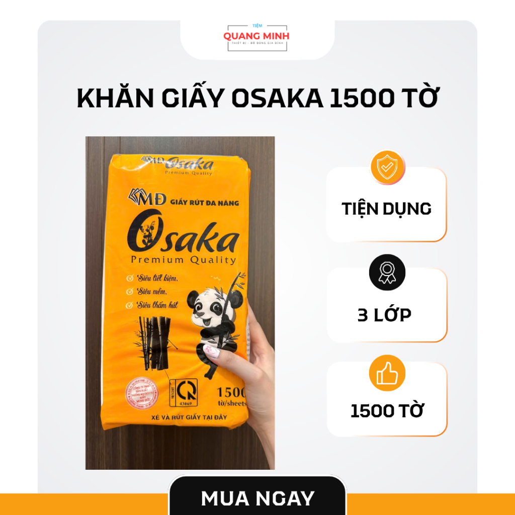 KHĂN GIẤY RÚT OSAKA 1500 TỜ 3 LỚP TIỆN LỢI