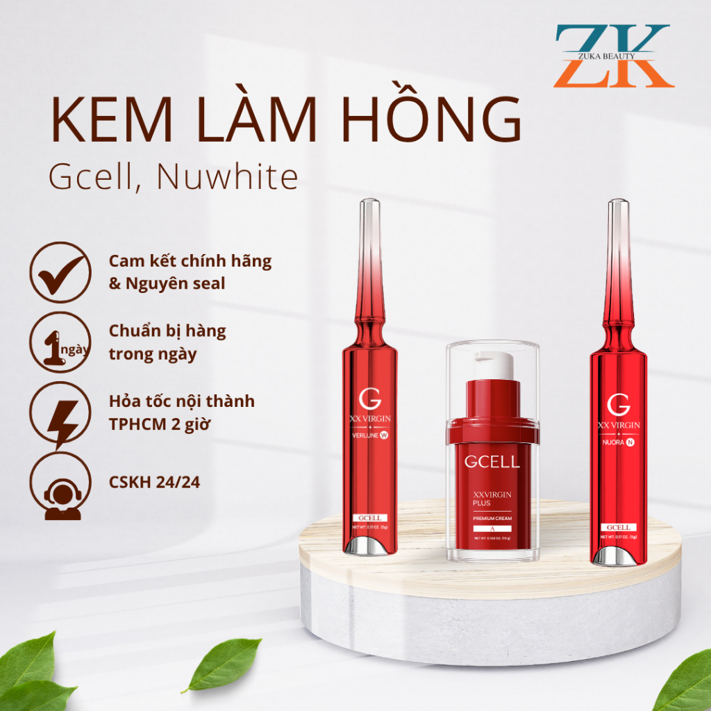 Kem Nuwhite, GCELL Làm Hồng Nhũ Hoa, Hồng Bikini , Khử Thâm Nách Bẹn Zuka Beauty