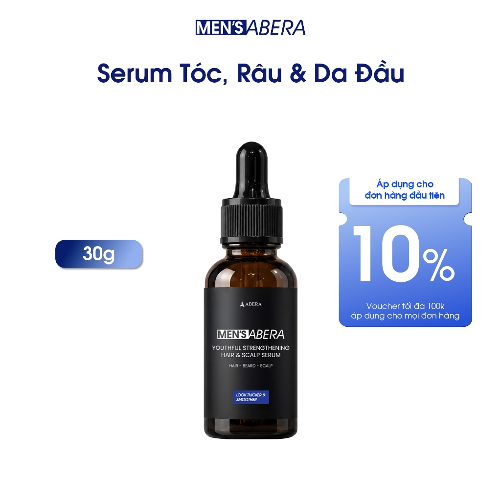 Serum Tóc, Râu & Da Đầu MEN'S ABERA 30g - Hoạt Chất Kopexil & Panthenol - Hỗ Trợ Giảm Gãy Rụng, Tóc 