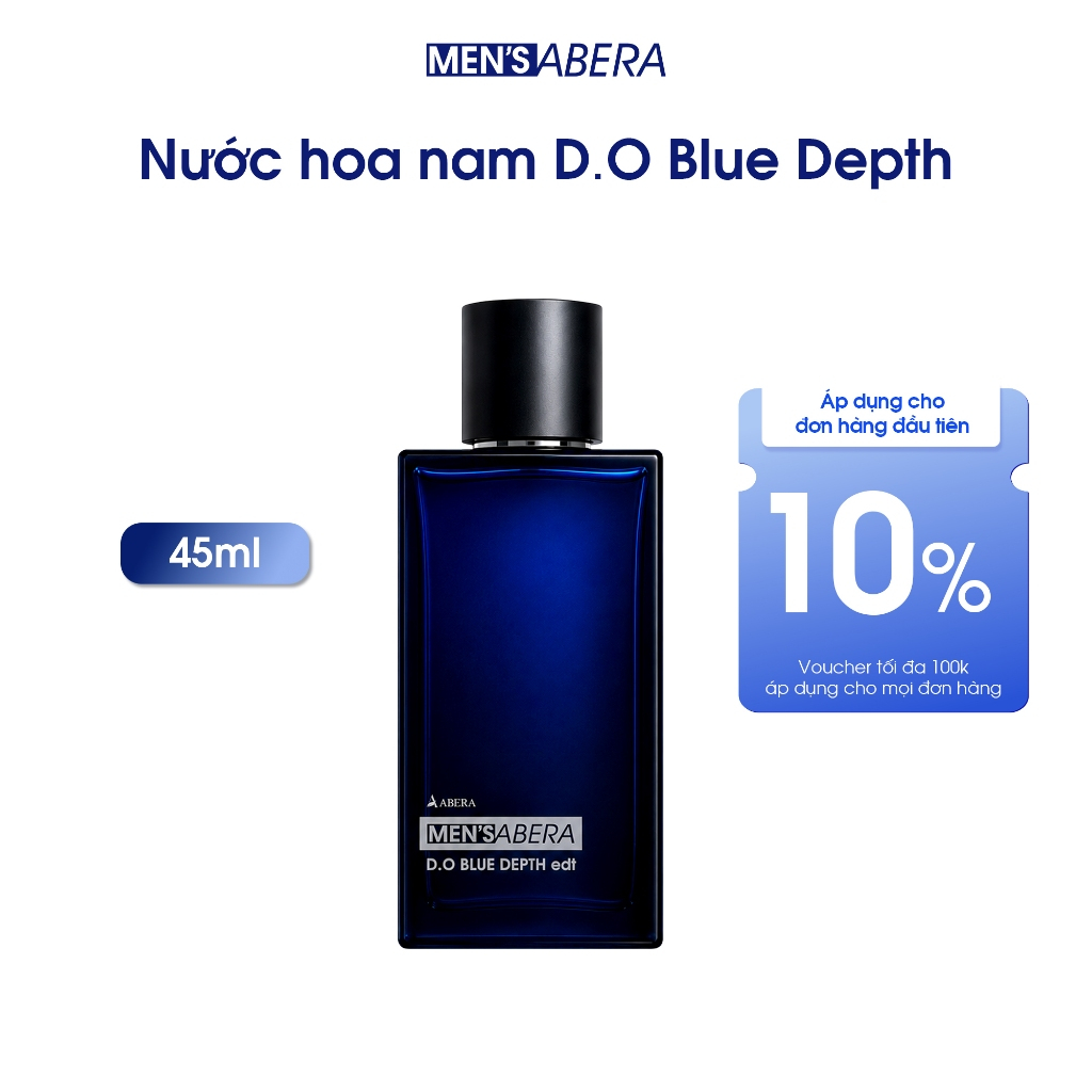 Nước Hoa Nam D.O Blue Depth MEN'S ABERA 45ml - Hoa Hồng Damask & Hoa Trà Nhật Bản - Hỗ Trợ Lưu Hương