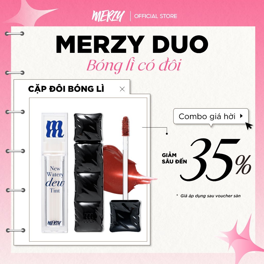 [MERZY DUO] MOOD DUO: Son Tint Bóng Merzy New Dew 4g + Son Kem Merzy Puffer Velvet Tint
