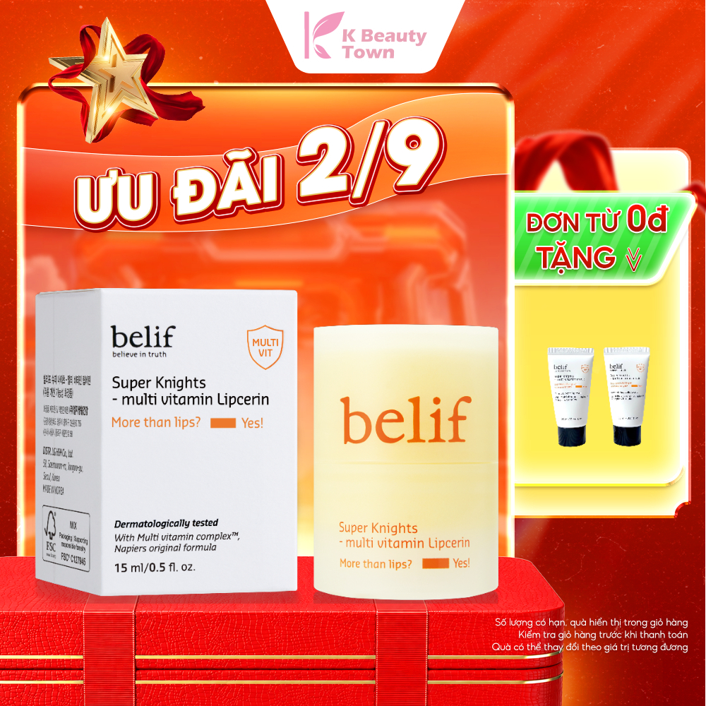 Dưỡng môi ẩm mượt căng mọng Belif Super Knights Multi Vitamin Lipcerin dưỡng mềm môi căng mọng 15ml