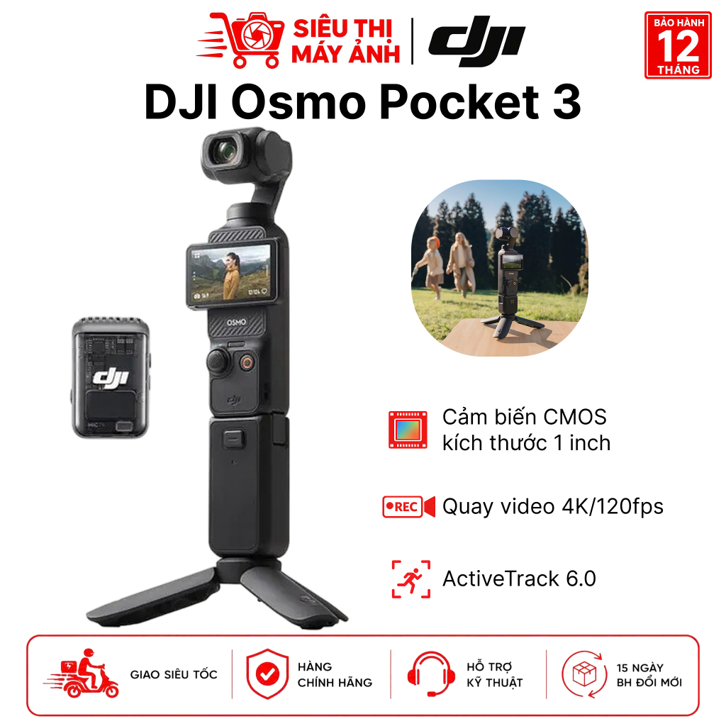DJI Pocket 3 / DJI Pocket 3 Creator Combo – Camera Gimbal Cầm Tay 4K Chống Rung 3 Trục | Chính Hãng 