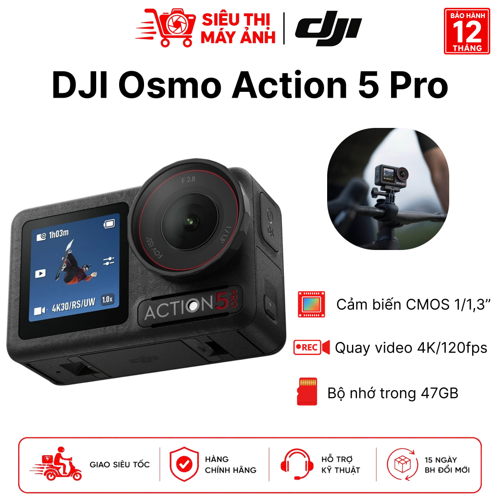 DJI Osmo Action 5 Pro Standard / Action 5 Pro Adventure Combo – Camera 4K Chống Rung Chuyên Nghiệp |