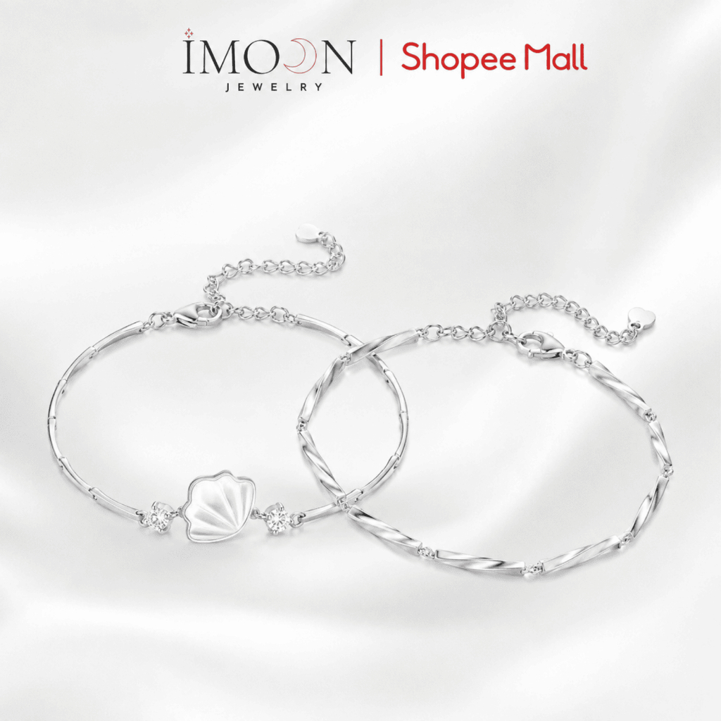 Lắc tay đôi hợp kim bạc cao cấp không gỉ Love Ocean - Imoon Jewelry