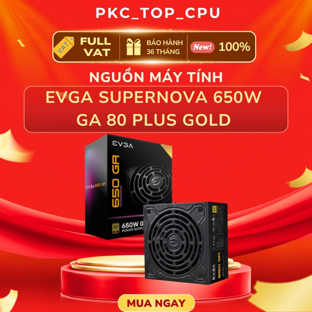 ( Full VAT ) Nguồn máy tính - PSU EVGA SuperNOVA 650 GA 650W 80 Plus Gold ( Full-Module / Đen )