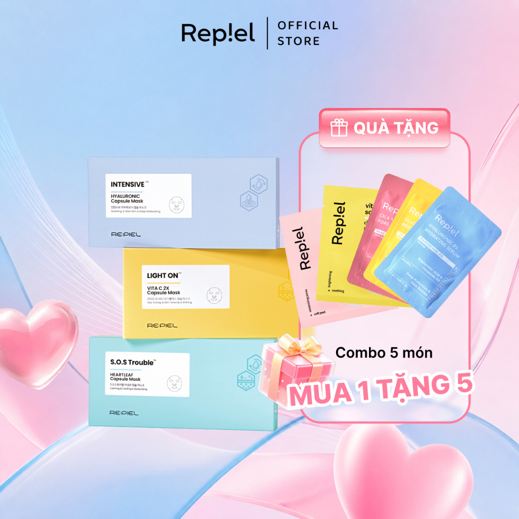 [HỘP 4 VIÊN] Mặt nạ Bio Cellulose - Mặt nạ sinh học phôi dừa Capsule Mask REPIEL