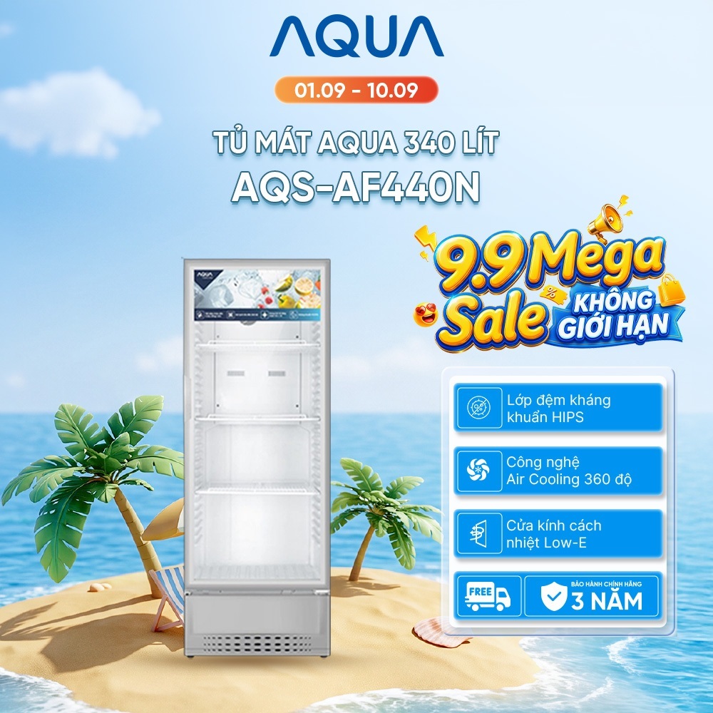 Tủ mát Aqua 320 Lít AQS-AF440N - Hàng chính hãng