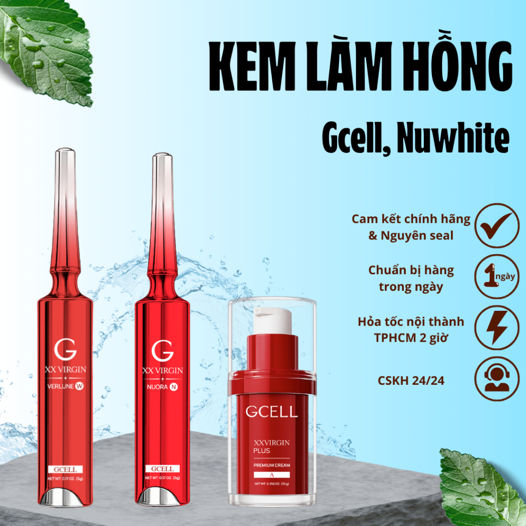 Kem Nuwhite, GCELL Làm Hồng Nhũ Hoa, Hồng Bikini, Khử Thâm, Hồng Môi Chính Hãng - Vita Cosmetics