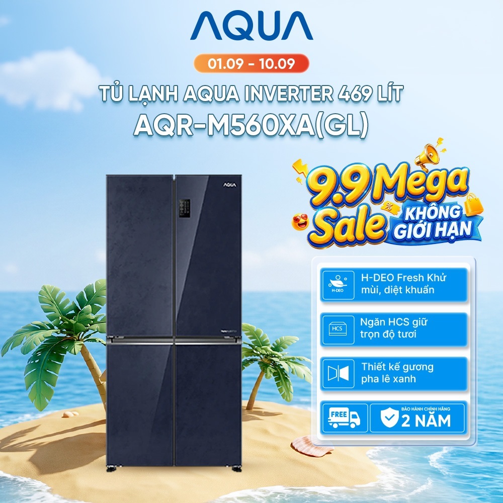 Tủ Lạnh Aqua Inverter 469 Lít AQR-M560XA(GL) - Bảo hành 2 năm - Freeship toàn quốc