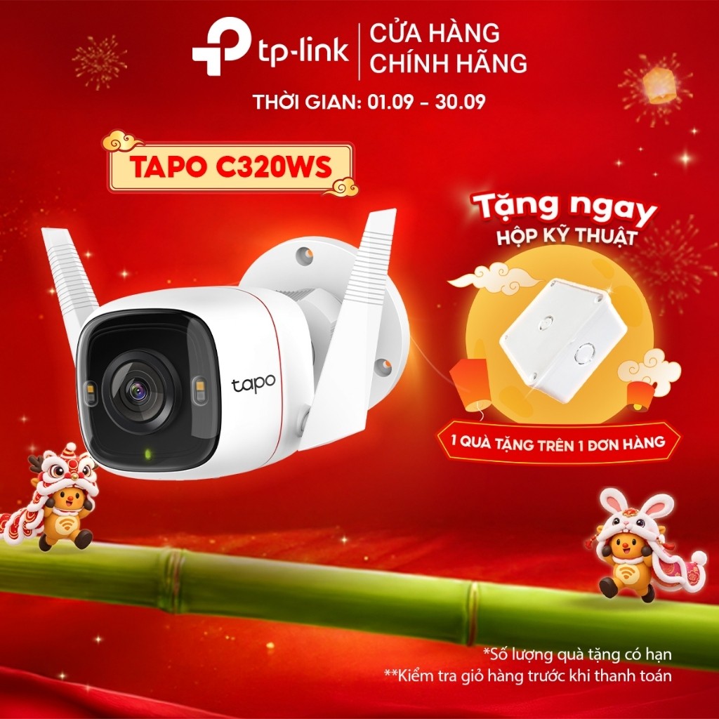 [Hồng Ngoại, 2K QHD] Camera WiFi Ngoài Trời TP-Link Tapo C320WS | Nhìn Đêm Có Màu | Phát Hiện Chuyển Động | Chống Nước