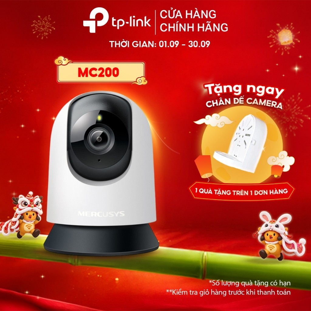 [AI, Nhìn Đêm] Camera Wi-Fi An Ninh Trong Nhà Mercusys MC200 (2MP) / MC210 (3MP) Hình Ảnh Sắc Nét, Hồng Ngoại Ban Đêm