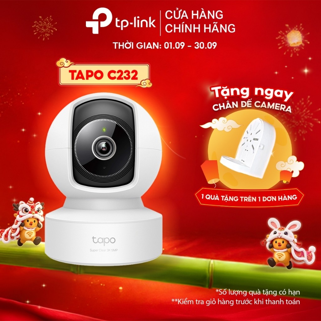 Camera AI Wi-Fi Trong Nhà TP-Link Tapo C232 Quay Quét 360º | Độ Phân Giải 5MP | Đàm Thoại 2 Chiều