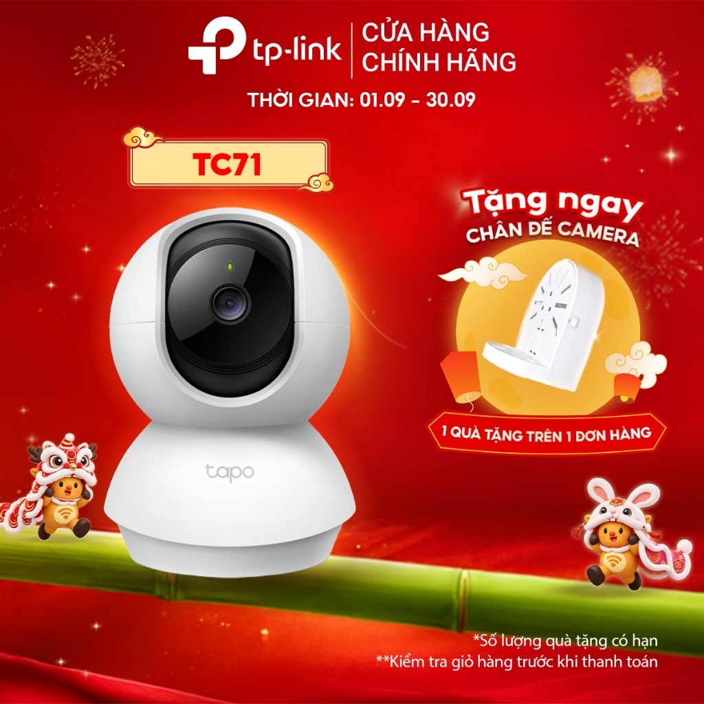 Camera Wi-Fi Trong Nhà TP-Link Tapo TC71 Chất Lượng 2K 3MP | Quay Quét 360º, Âm Thanh Hai Chiều, Chuyển Động AI