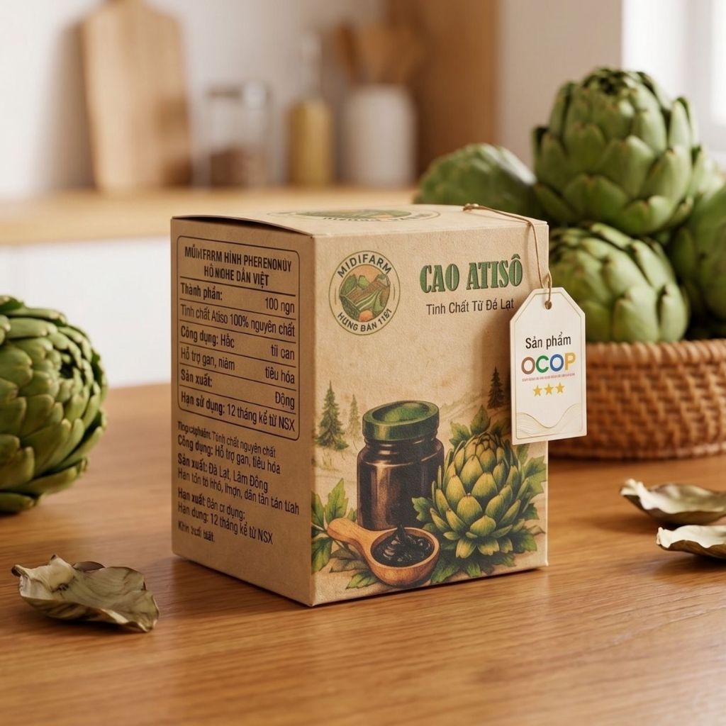 Cao atiso nguyên chất MIDIFARM hũ 500gr, (actiso) loại đặc biệt ngon nhất, đặc sản đà lạt