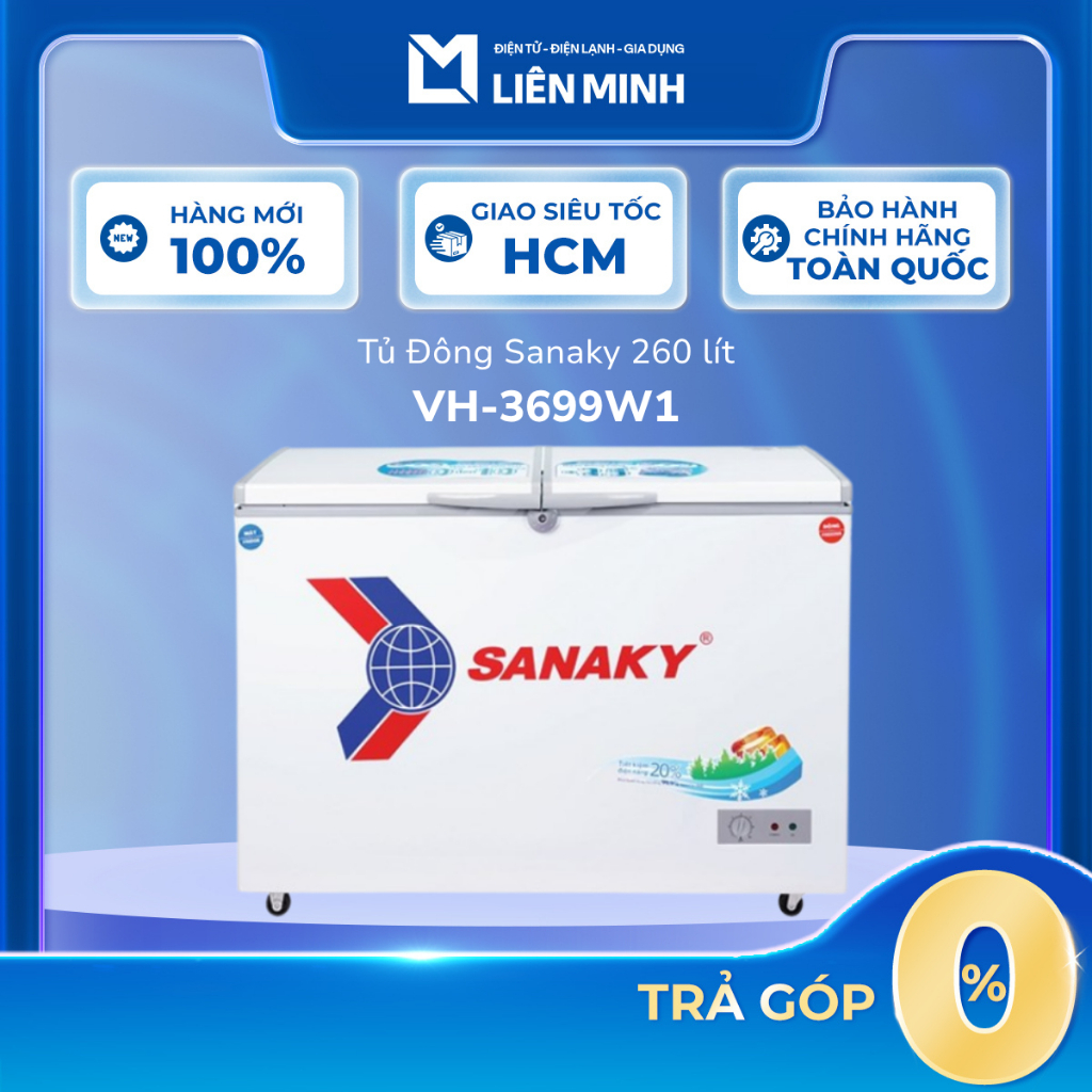 Tủ đông Sanaky 260 lít VH-3699W1 [SHIP 0Đ HCM]