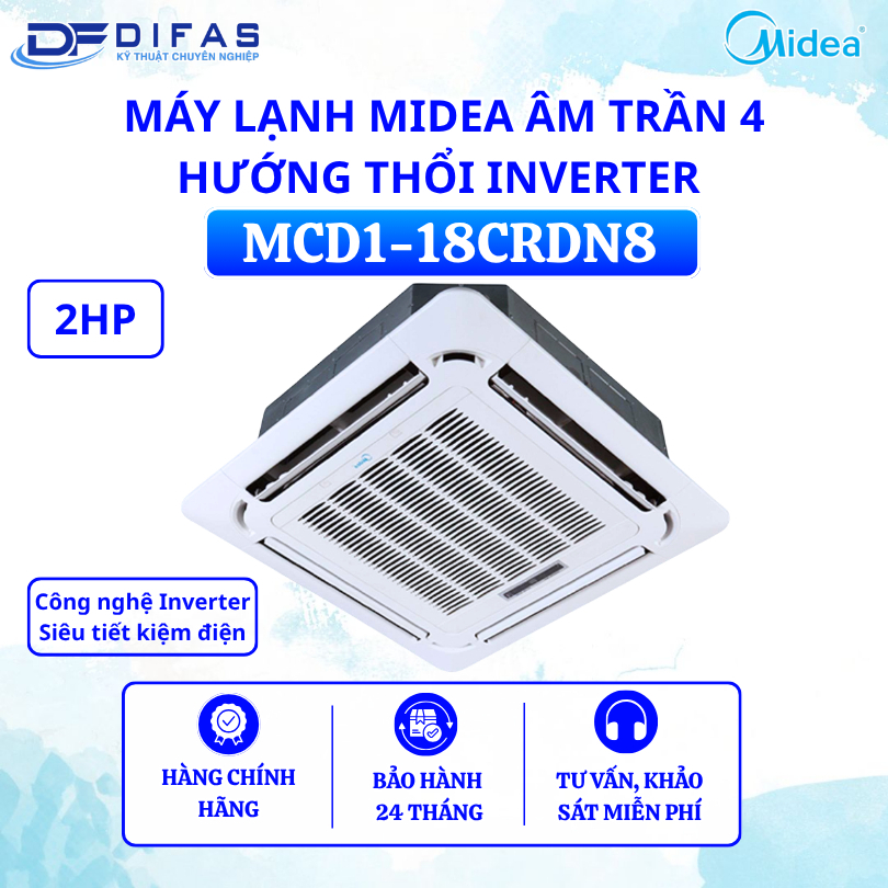 [GIÁ MÁY] Máy Lạnh/Điều Hòa Âm Trần Midea Inverter MCD1-18CRN8