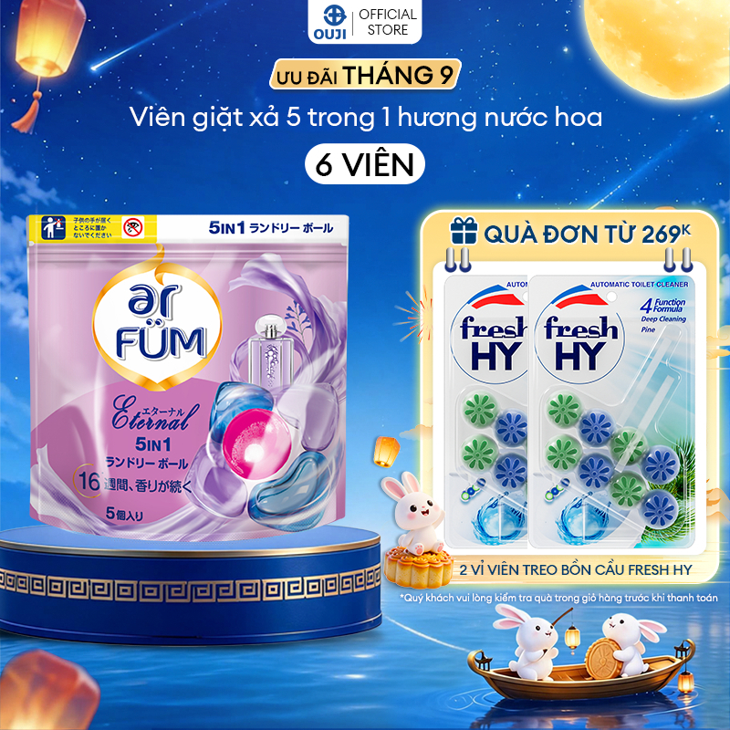 [TÚI TRẢI NGHIỆM] Viên giặt xả arFUM 5in1 hương tinh dầu nước hoa mềm vải bền màu quần áo