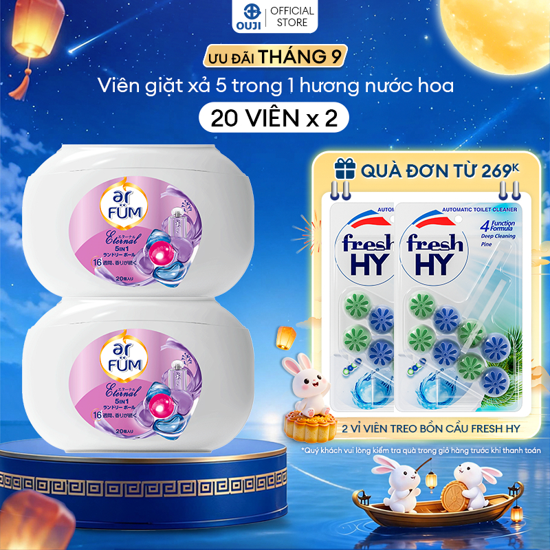 Combo 2 Hộp 20 Viên giặt xả arFum 5 trong 1 MỚI lưu hương lâu 16 tuần, khử khuẩn 99%