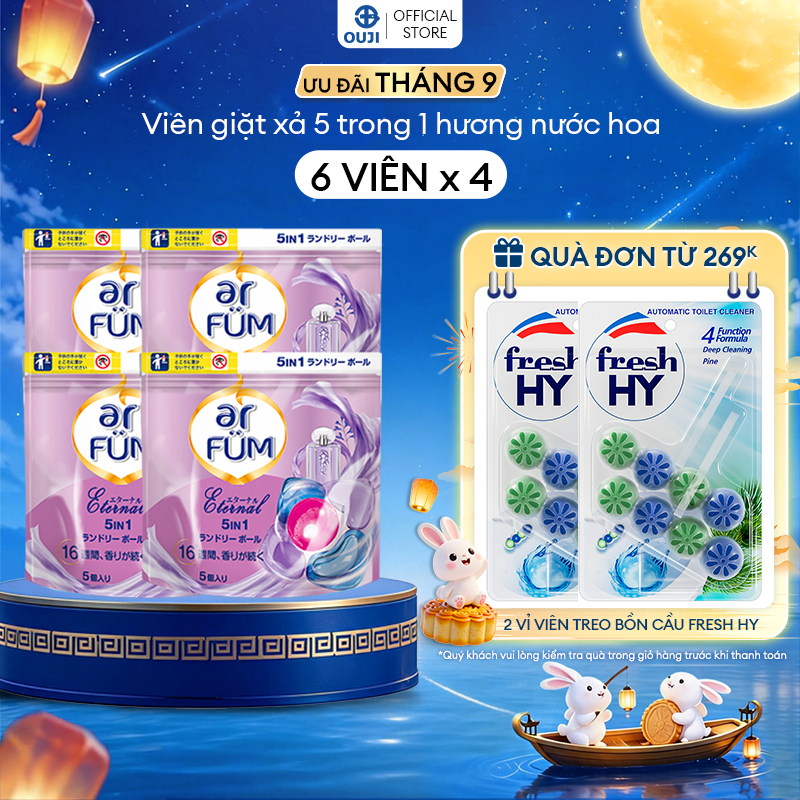 Combo 4 Túi Viên giặt xả arFum 5 trong 1 MỚI lưu hương lâu 16 tuần - 6 Viên/ Túi