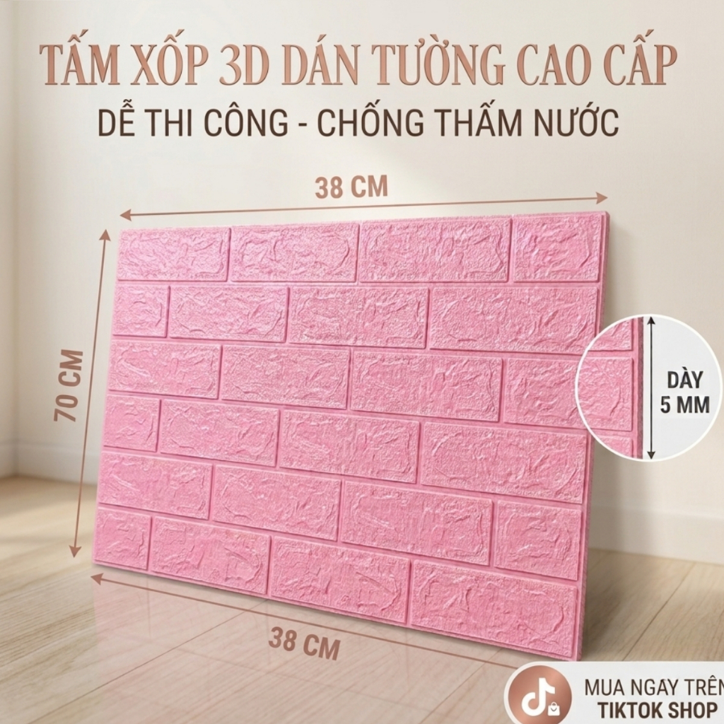 Xốp dán tường 3D giả gạch dày 3mm, khổ 70x77cm và 38x70cm - ảnh 15
