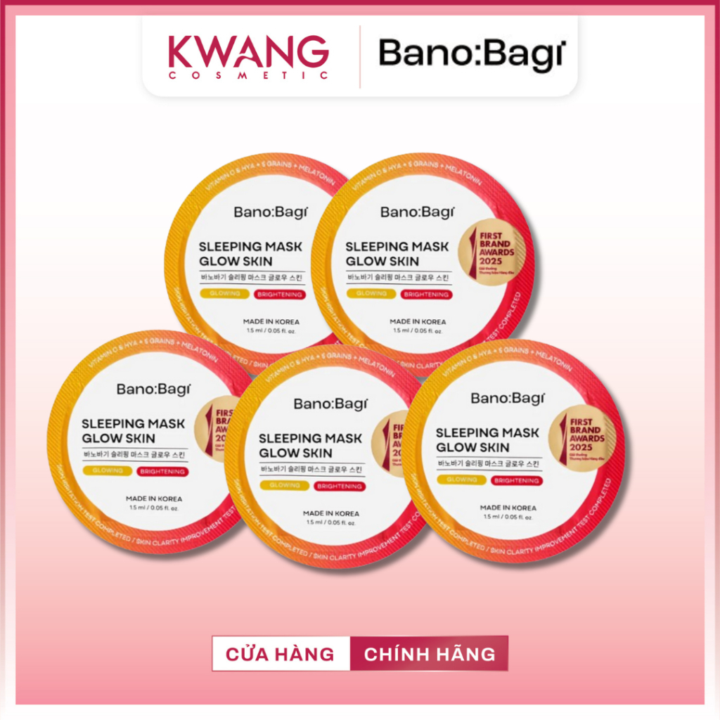 Combo 05 Miếng Mặt Nạ Ngủ BANOBAGI Hàn Quốc 1,5ml