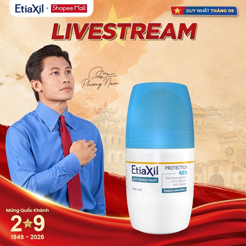 [ETIAXIL] Lăn Khử Mùi Etiaxil Bảo Vệ Kép Nắp Xanh 50ml