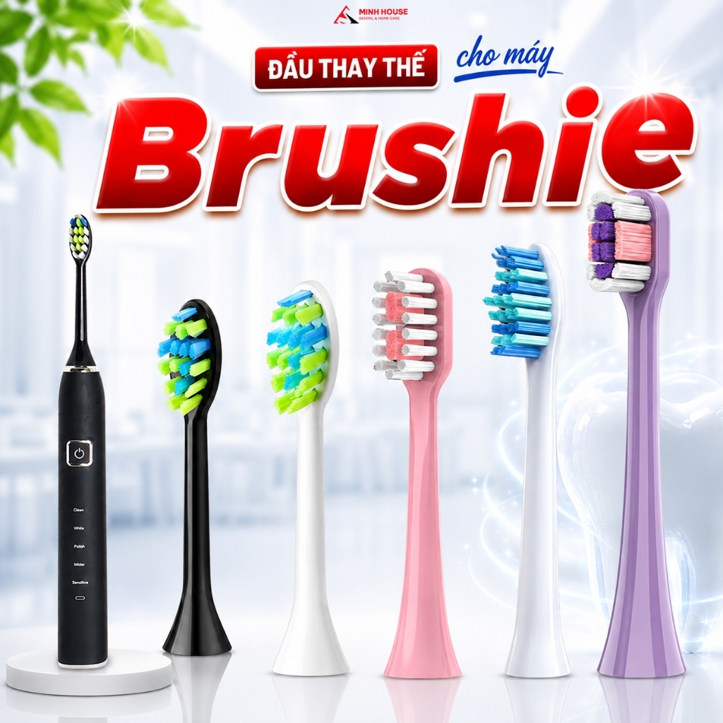 Đầu thay cho đầu bàn chải điện Brushie Fossio Sonic AE320 Promax Ultra Plus Eco Limited Minh House