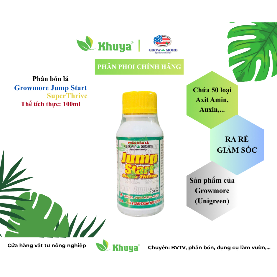 Phân bón lá Growmore Jump Start Super Thrive 100ml Amino Acid Vitamin Auxin