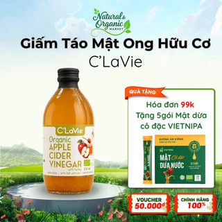 Giấm táo mật ong hữu cơ C’LaVie 500ml – Tốt cho tiêu hóa và thanh lọc cơ thể - Natural Market