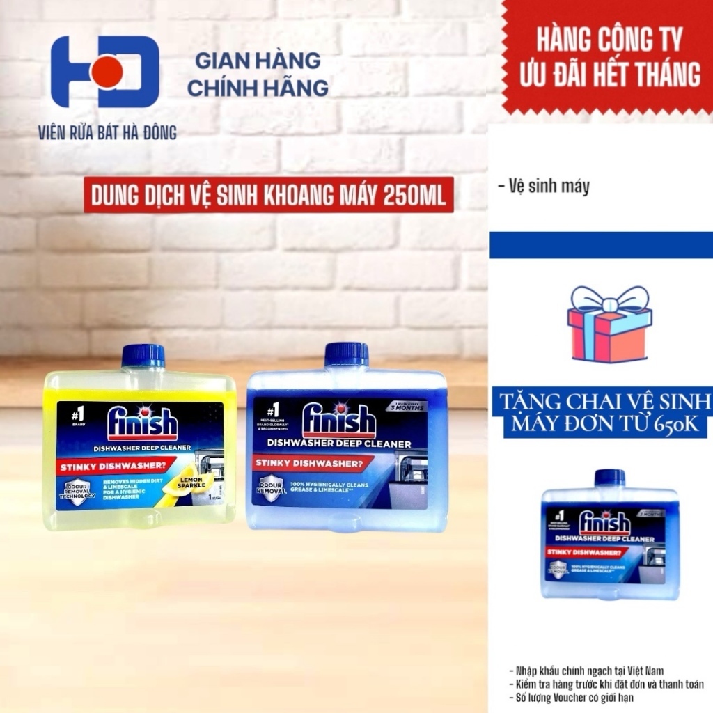 Dung dịch vệ sinh máy rửa chén bát Finish 250ml [HÀNG CHÍNH HÃNG CÔNG TY]