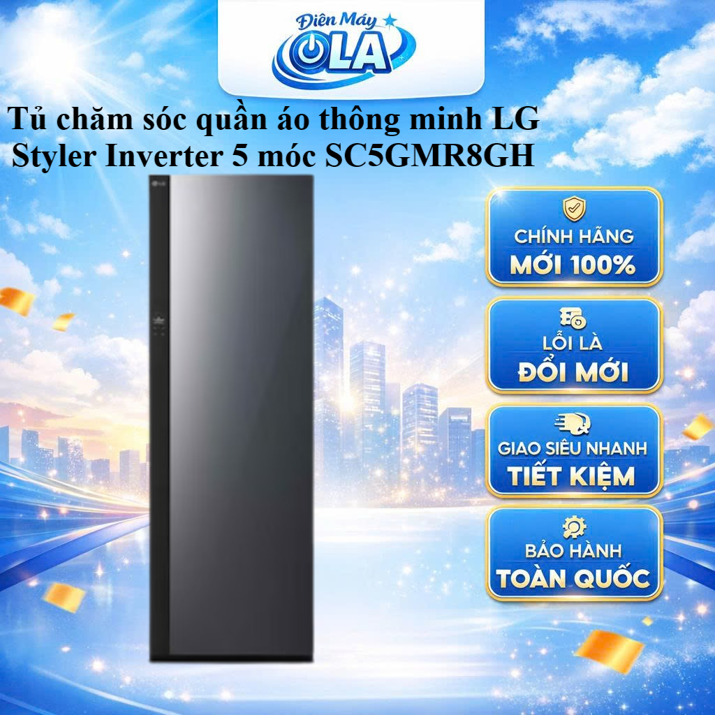 (HCM) - SC5GMR8GH - Tủ chăm sóc quần áo thông minh LG Styler Inverter 5 móc SC5GMR8GH