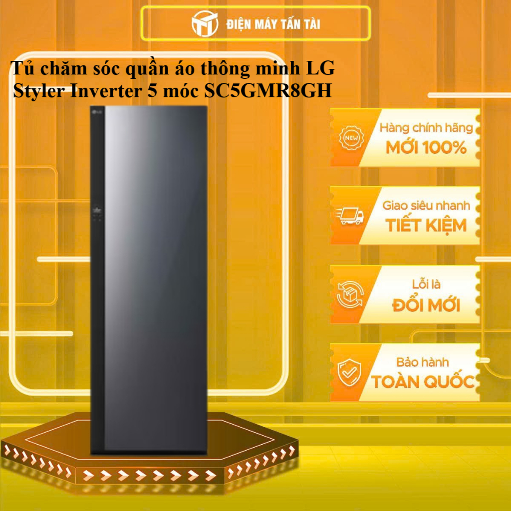 (HCM) - SC5GMR8GH - Tủ chăm sóc quần áo thông minh LG Styler Inverter 5 móc SC5GMR8GH