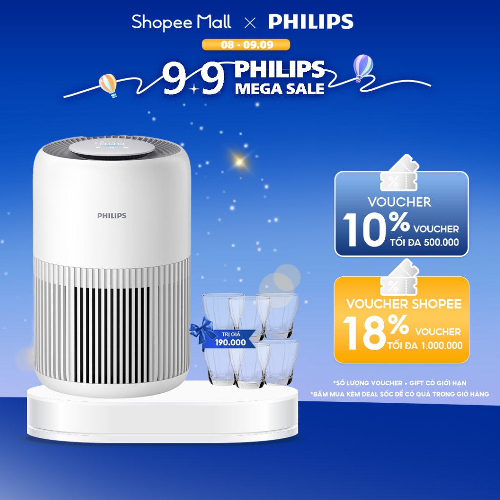 Máy Lọc Không Khí Philips AC0950/10 Pureprotect Mini |65m2- - Hàng Chính Hãng