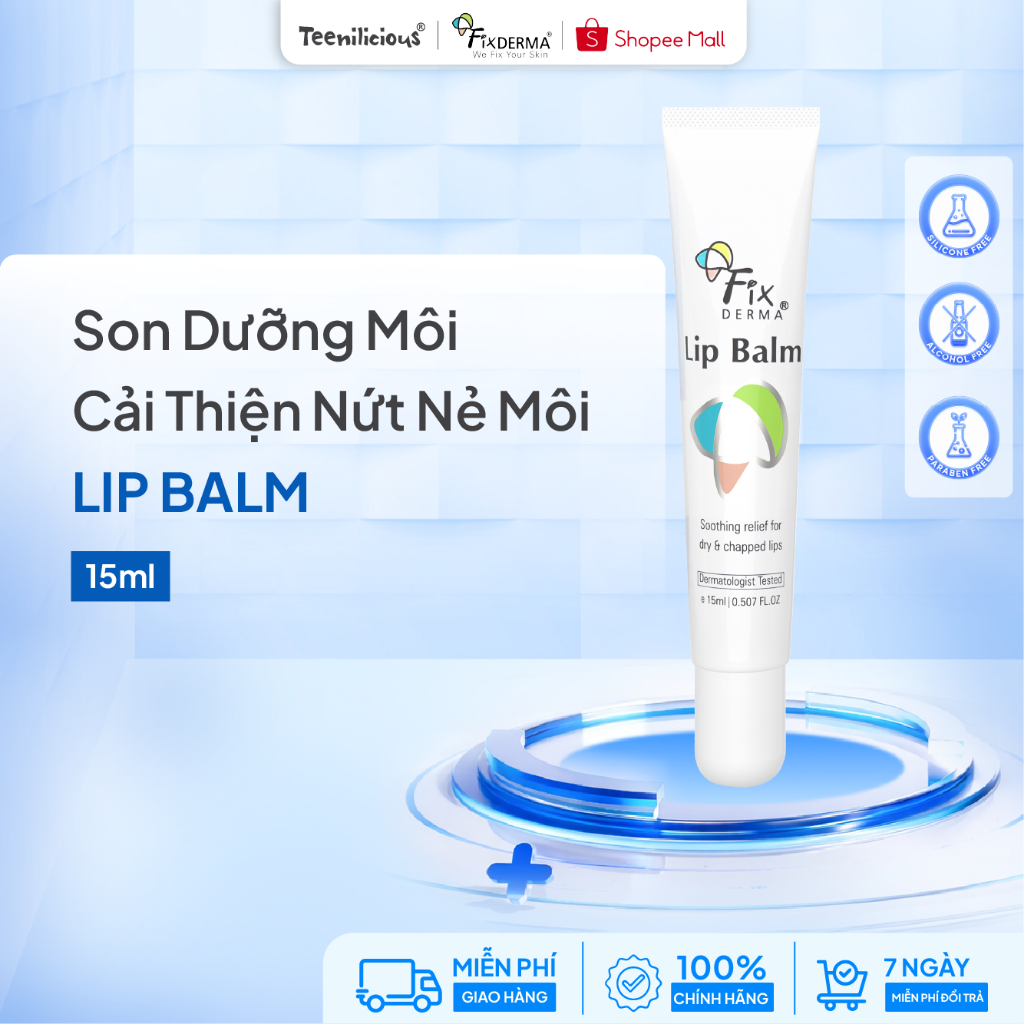 [FIXDERMA] Son Dưỡng Môi Mềm Mượt Cải Thiện Nứt Nẻ Môi Fixderma - Lip Balm 15ml