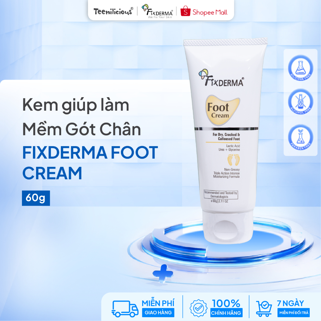 [Fixderma] Kem Mềm Gót Chân, Giảm Nứt Nẻ Gót Chân, Thấm Thấu Nhanh Fixderma Foot Cream 60g