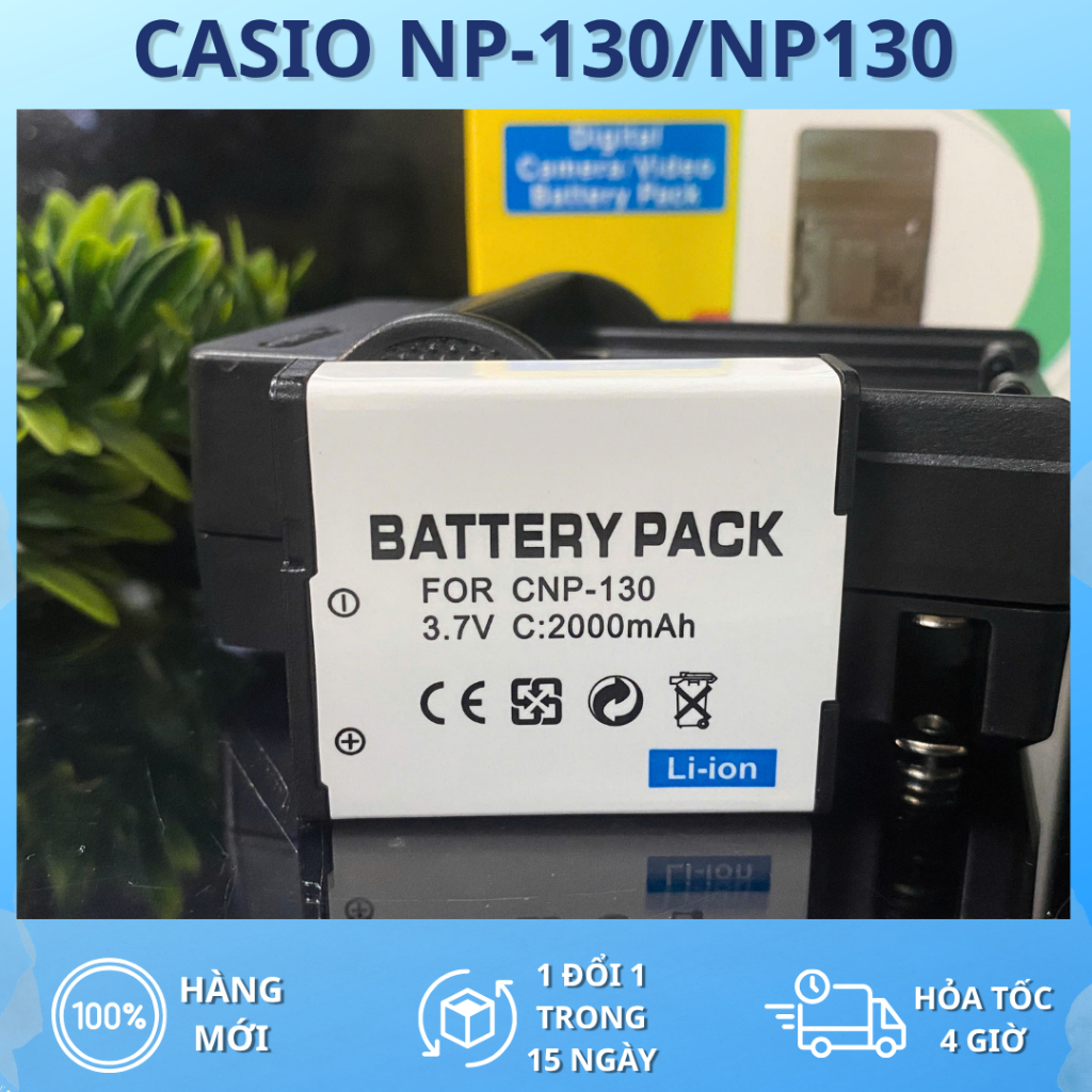Pin Thay Thế Casio NP-130 cho EX-ZR100, EX-ZR200, EX-ZR300, EX-ZR400, EX-ZR700, EX-ZR800, EX-ZR1000,