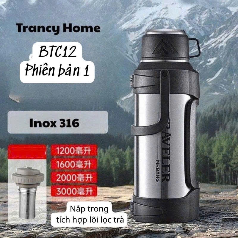 Bình giữ nhiệt inox dung tích 2000ml-3000ml có lõi lọc trà tích hợp giữ nhiệt 20-24h