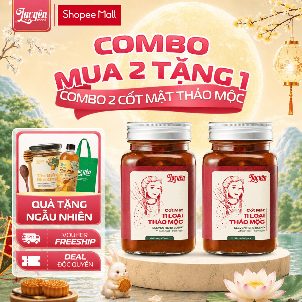 Combo 2 Hũ Cốt Mật 11 Loại Thảo Mộc Lạc Yên Foods Thơm Đậm Thảo Mộc Tự Nhiên Vị Chua Ngọt Thanh Mát