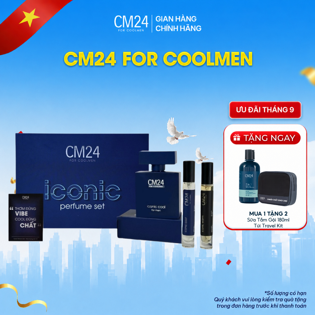 [DEAL KOL] Combo Nước Hoa Nam Iconic Perfume Set CM24 For Coolmen 68ml Phiên Bản Đặc Biệt
