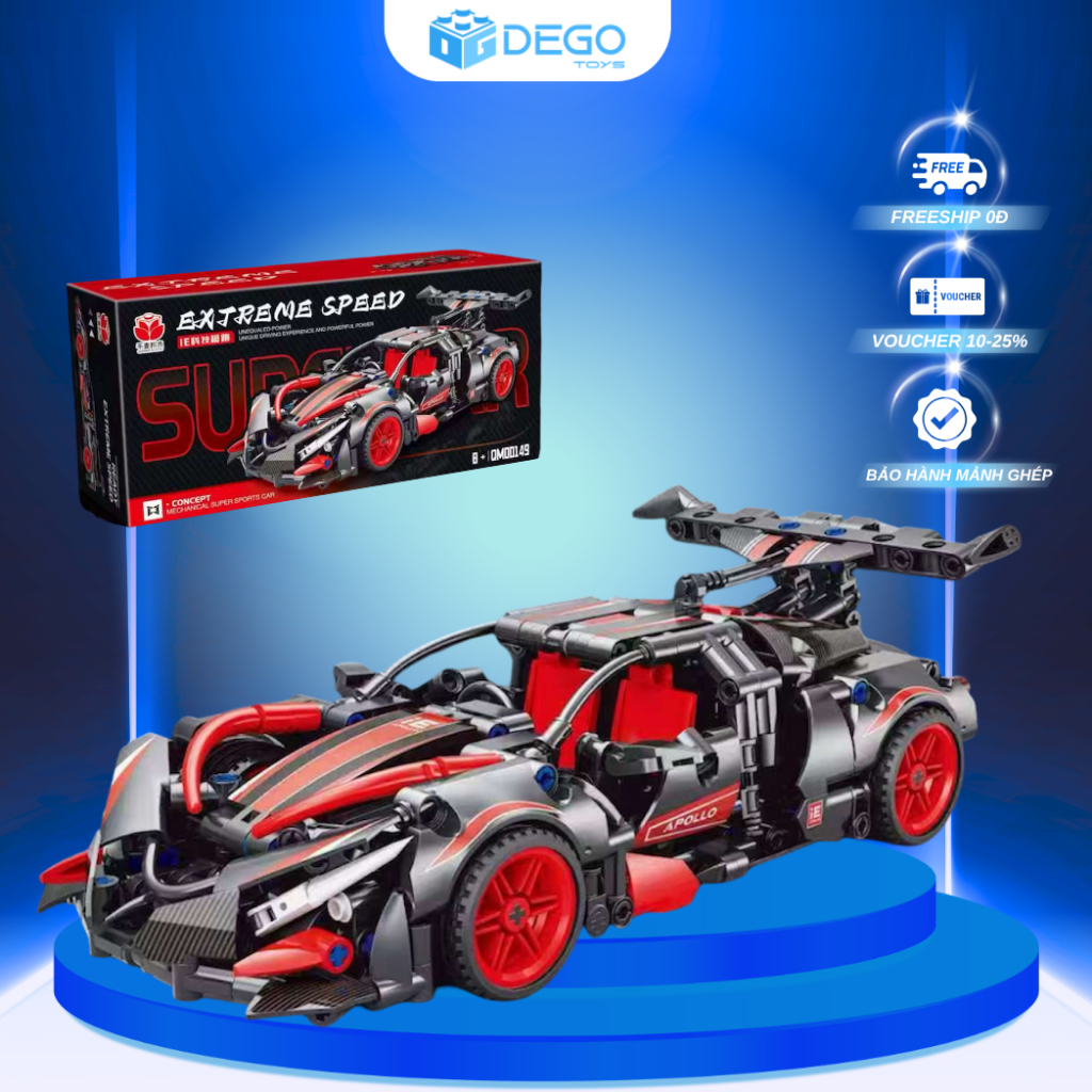 Mô hình lắp ráp siêu xe QIANMAI-QM00149 - Đồ chơi lắp ráp mô hình siêu xe tỉ lệ 1:20 DEGO Toys