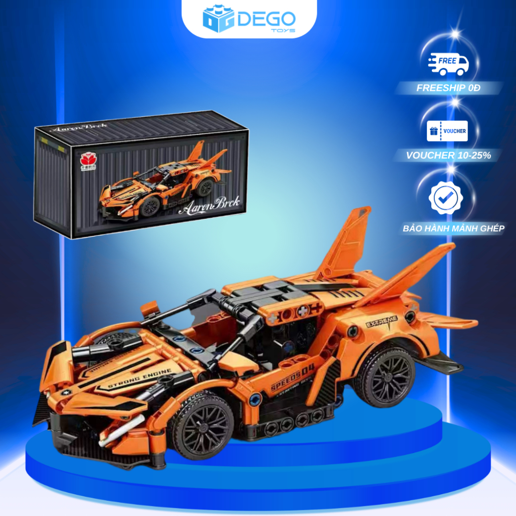 Mô hình lắp ráp siêu xe QIANMAI-QM00243 - Đồ chơi lắp ráp mô hình siêu xe tỉ lệ 1:20 DEGO Toys