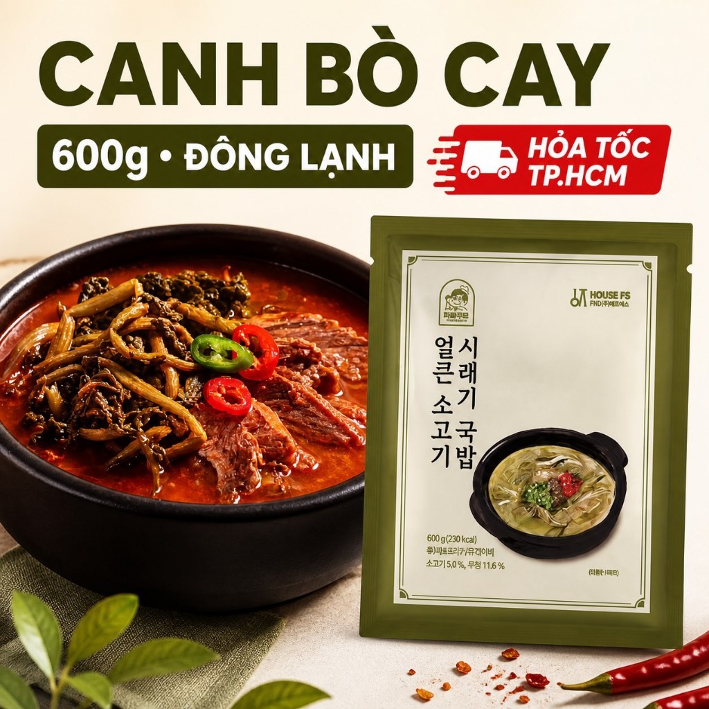 Canh Bò Cay Rau Cải Khô Ugeoji Gukbap Papa Food Hàn Quốc 600g