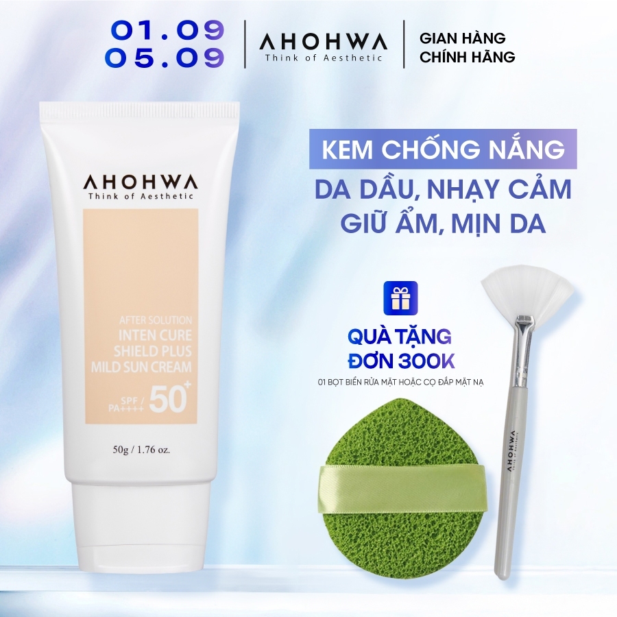 Kem Chống Nắng Phổ Rộng AHOHWA Mild Sun Cream SPF50+ PA++++ Tuýp 50g
