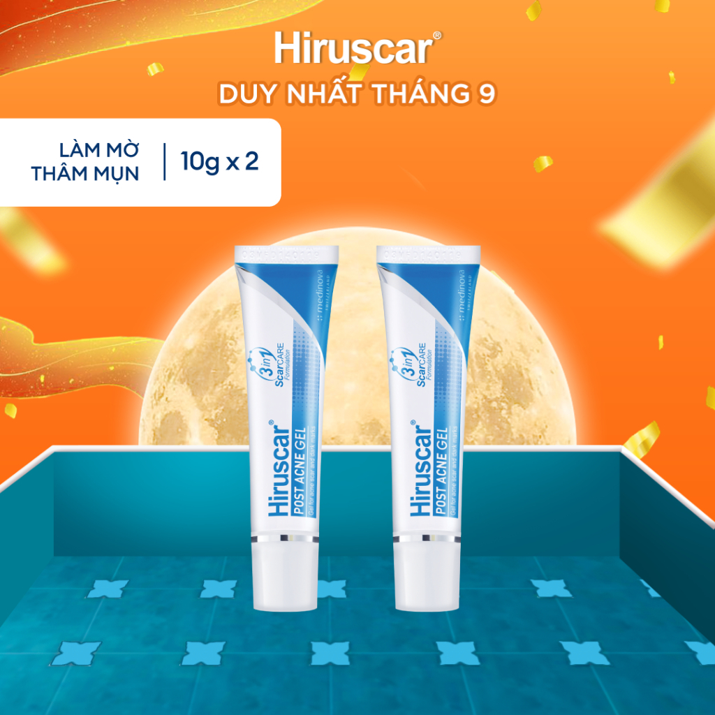 Bộ 2 gel chăm sóc sẹo mụn và mụn thâm Hiruscar Post Acne 10g