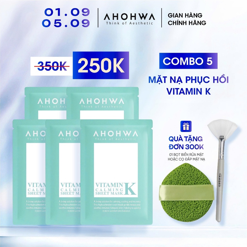 Mặt Nạ ahohwa Cấp Ẩm Phục Hồi AHOHWA Vitamin K Calming Mask