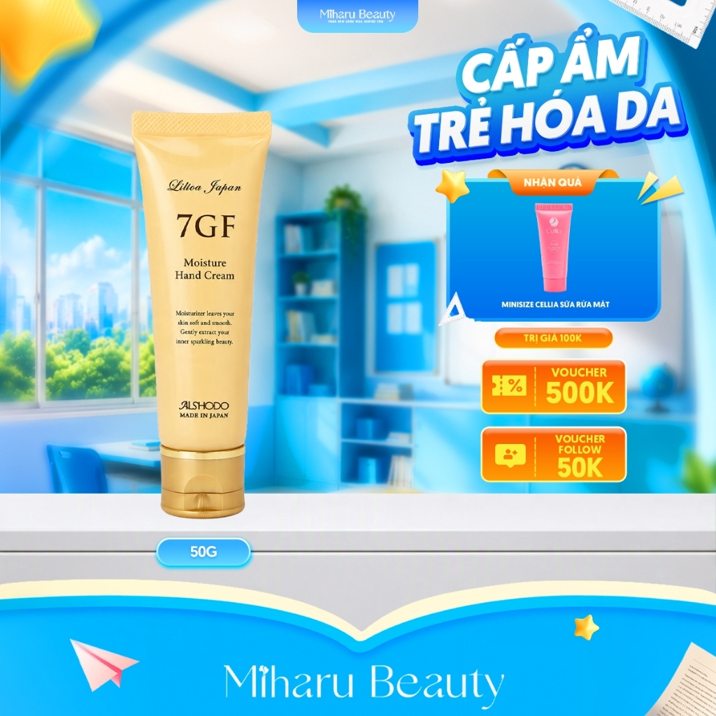 Kem dưỡng da tay mềm mịn tinh chất Peptide và Collagen - 7GF Moisture Hand Cream 50g