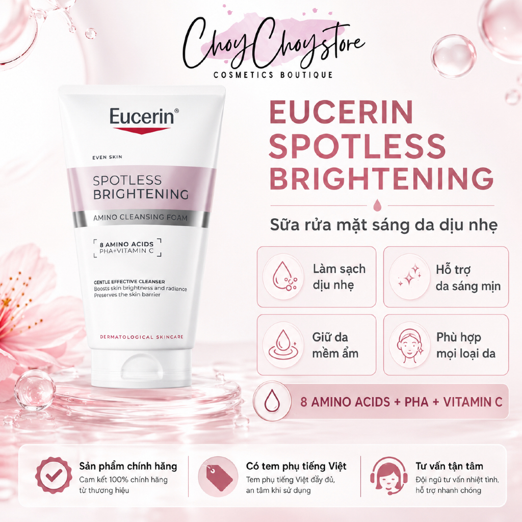 Sữa Rửa Mặt Eucerin Spotless Brightening Amino Cleansing Foam