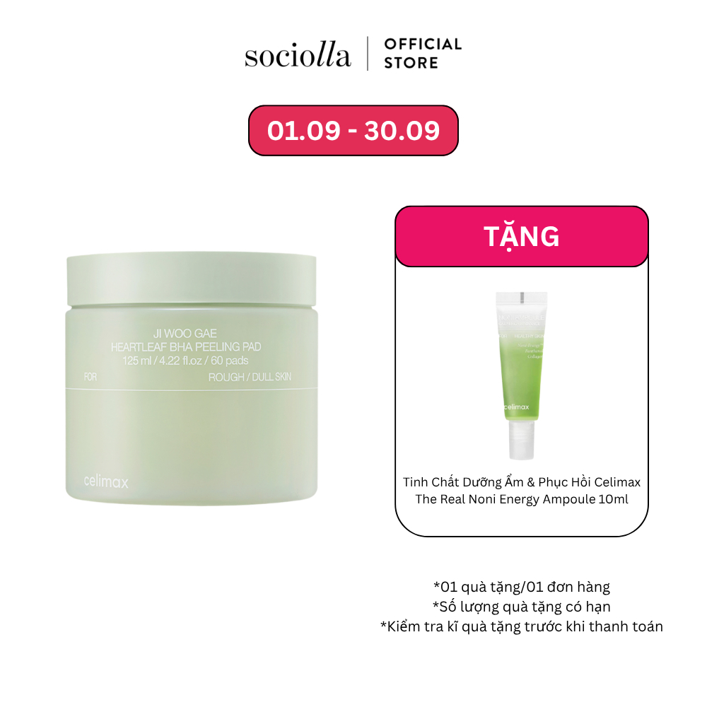 Toner Tẩy Tế Bào Chết Celimax Ji Woo Gae Heartleaf BHA Peeling Pad