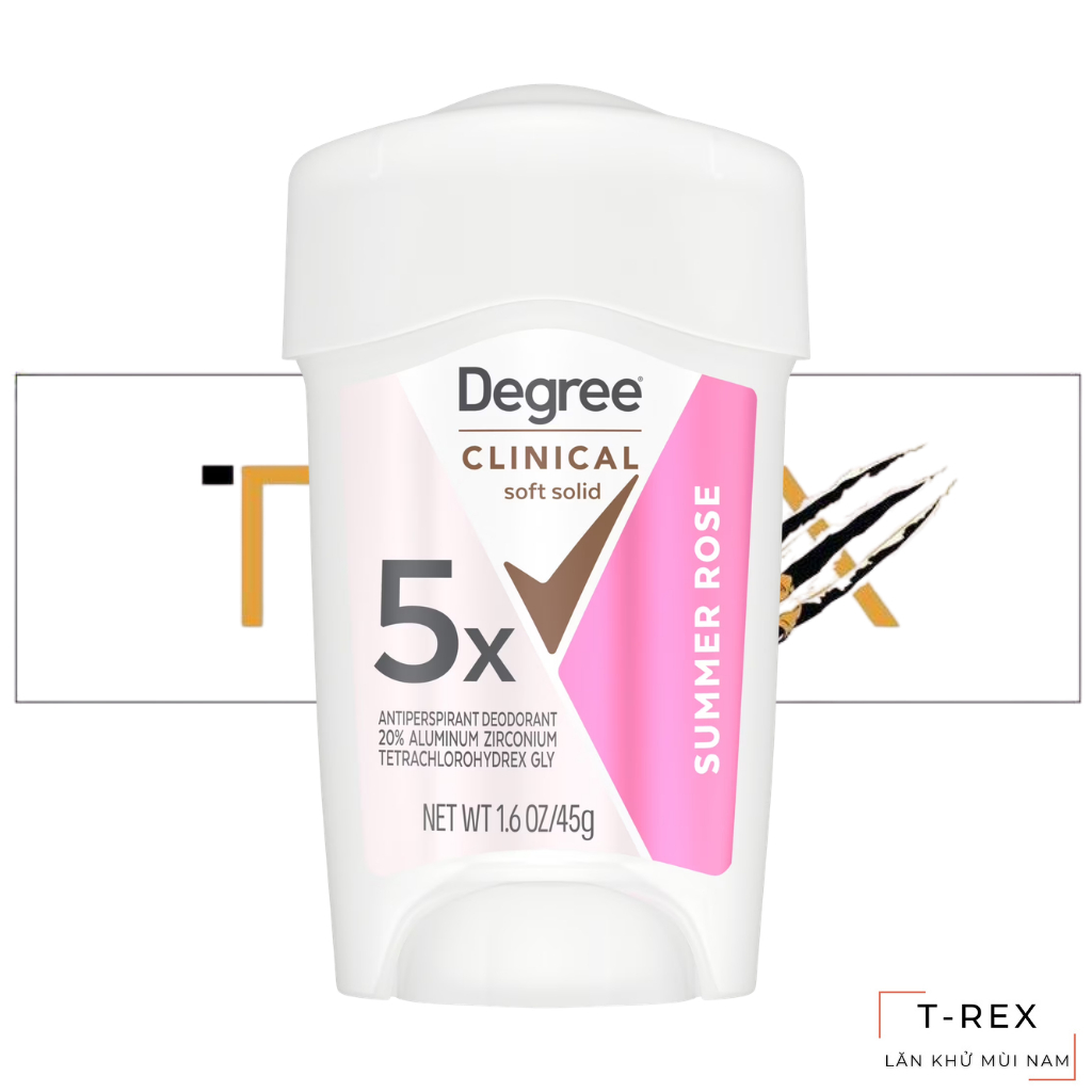 Lăn Khử Mùi Degree Clinical Protection Summer Rose Antiperspirant & Deodorant 48Gr (Sáp Trắng Mềm)